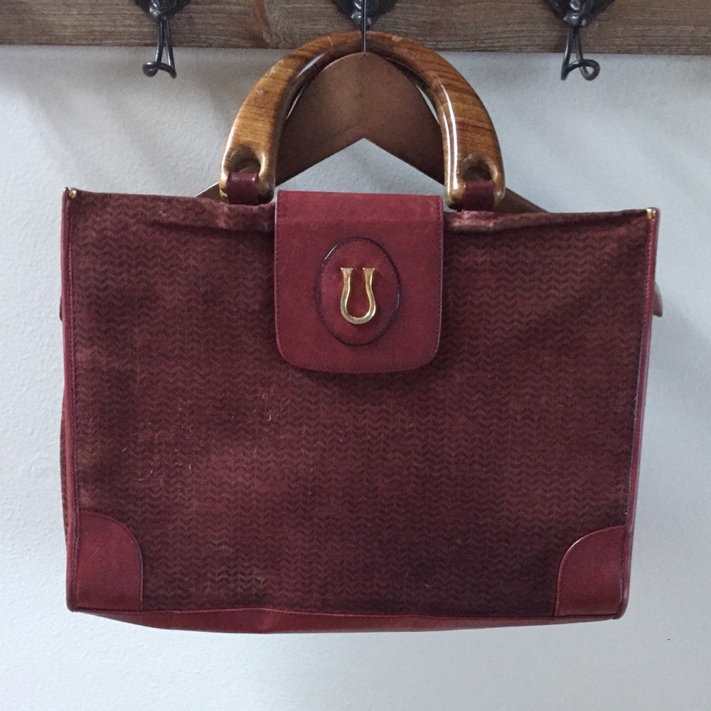 Anthony Caggiano Italian Suede tote with 24k gold